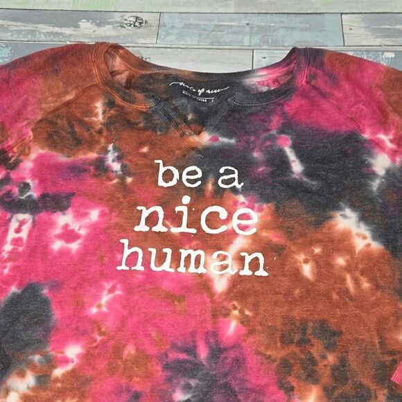 State of Mine Be A Nice Human Long Sleeve Shirt/Top sz Large - Picture 2 of 4